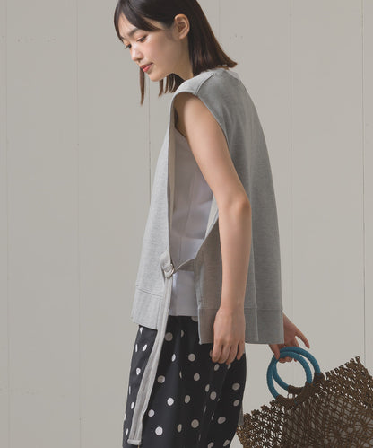 裏毛スウェットサイドリボンベスト[1225-6133]