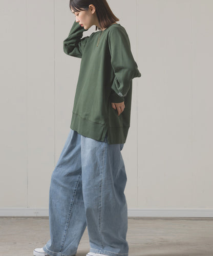 ユニセックス 裏毛スウェットサイドスリットプルオーバー[1225-6134]