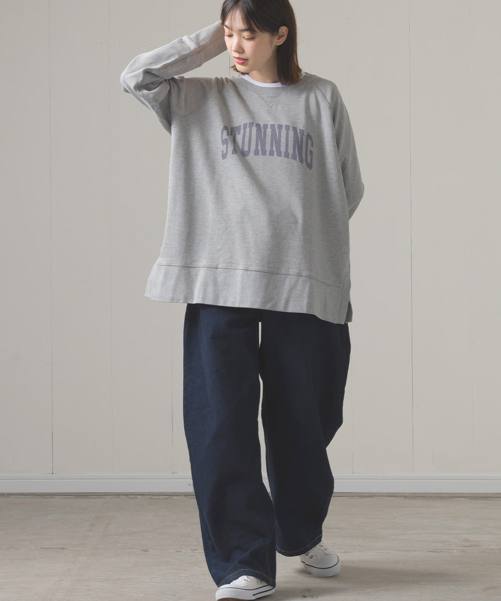 ユニセックス 裏毛スウェットサイドスリットプルオーバー[1225-6134]