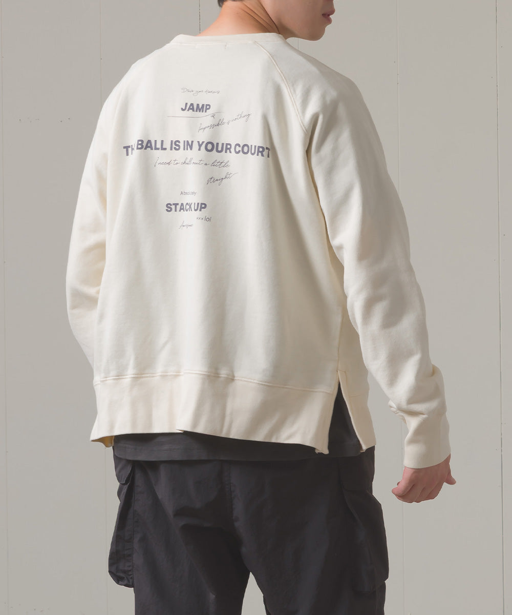 ユニセックス 裏毛スウェットサイドスリットプルオーバー[1225-6134]