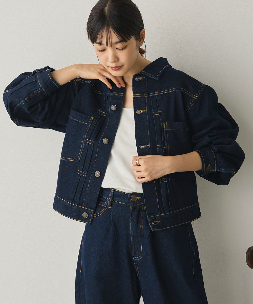 袖ボリュームデニムジャケット[1225-9001]