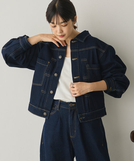 袖ボリュームデニムジャケット[1225-9001]