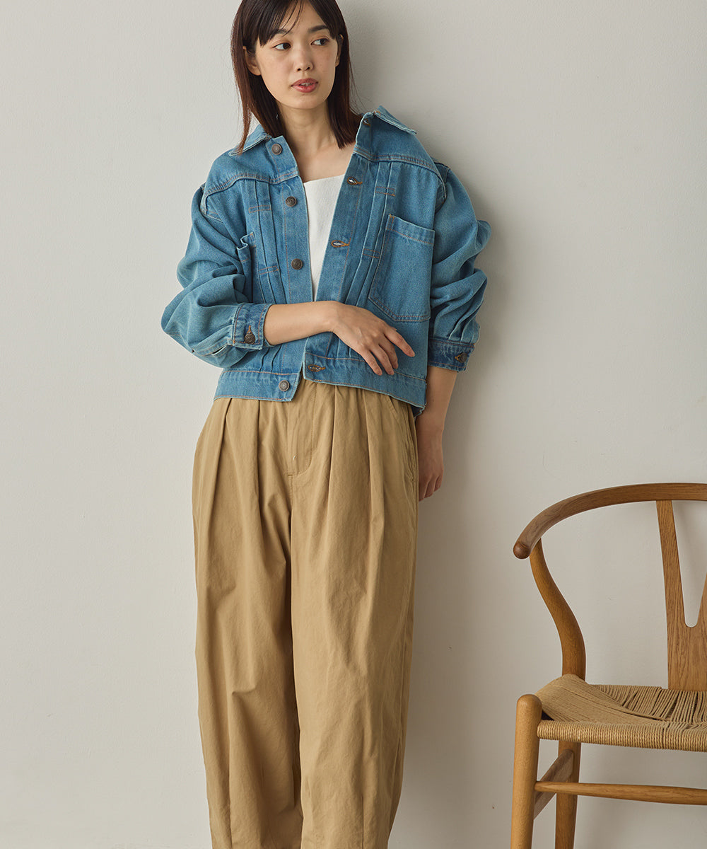 袖ボリュームデニムジャケット[1225-9001]