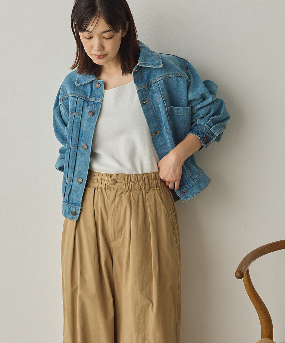 袖ボリュームデニムジャケット[1225-9001]