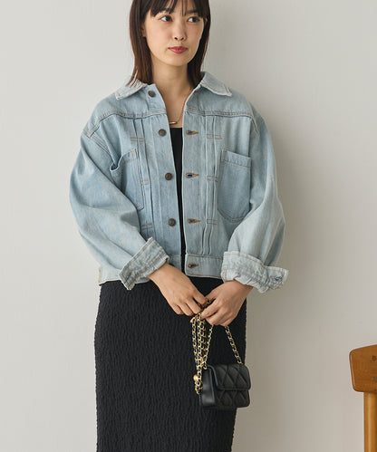 袖ボリュームデニムジャケット[1225-9001]