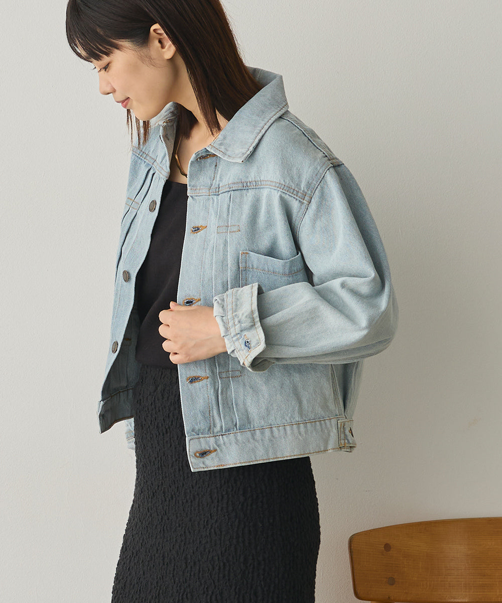 袖ボリュームデニムジャケット[1225-9001]