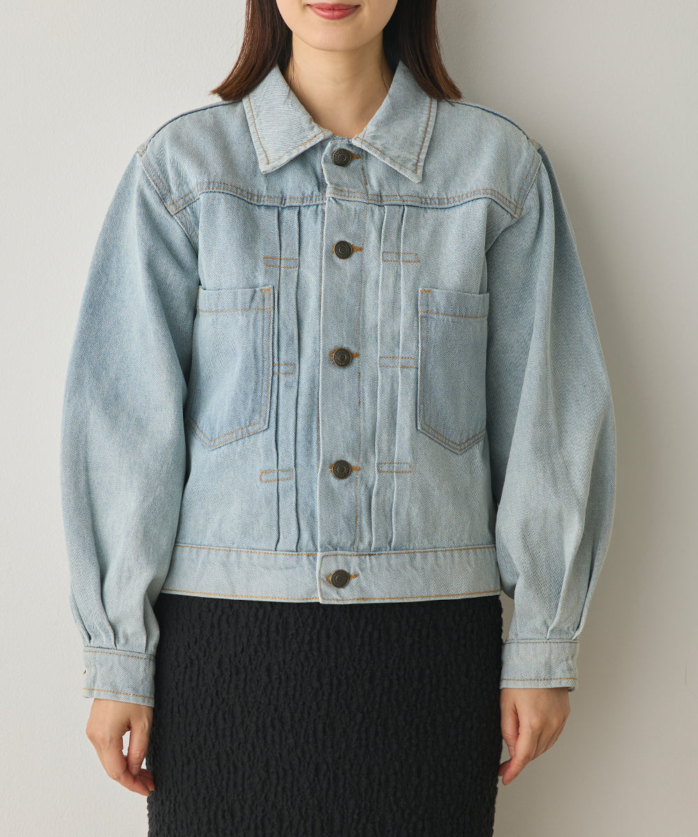 袖ボリュームデニムジャケット[1225-9001]
