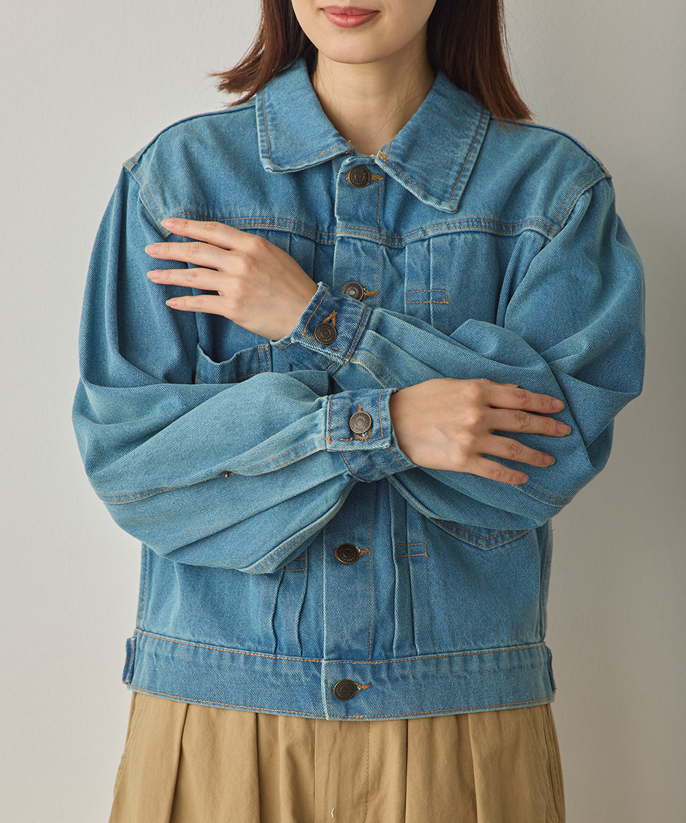 袖ボリュームデニムジャケット[1225-9001]