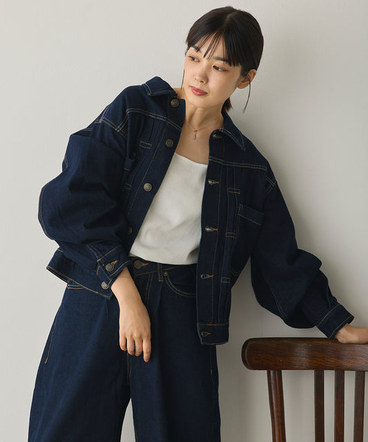袖ボリュームデニムジャケット[1225-9001]