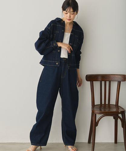 袖ボリュームデニムジャケット[1225-9001]