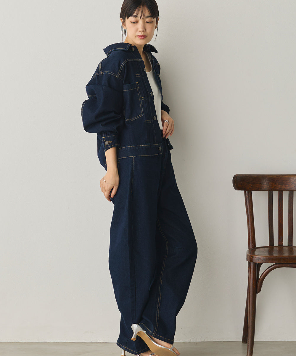 袖ボリュームデニムジャケット[1225-9001]