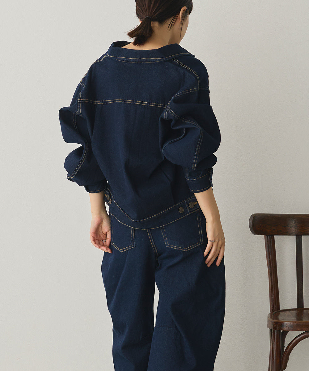 袖ボリュームデニムジャケット[1225-9001]