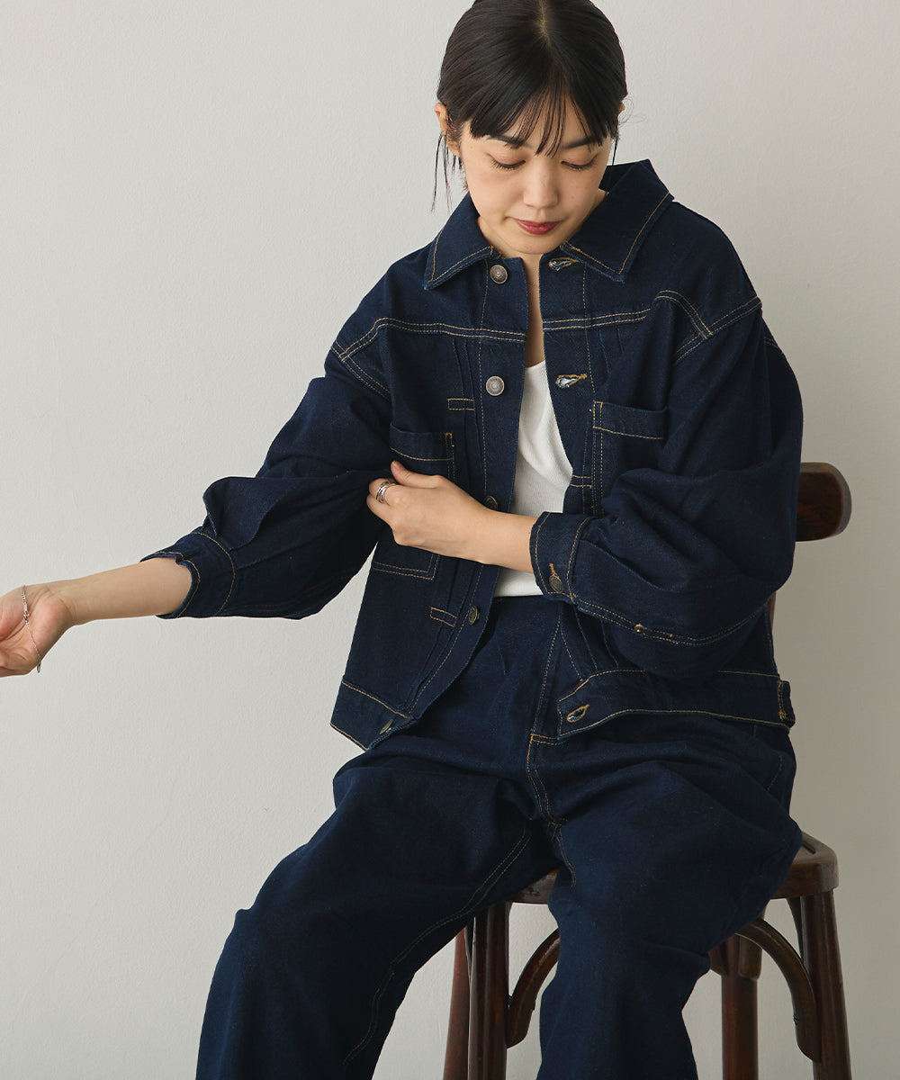 袖ボリュームデニムジャケット[1225-9001]