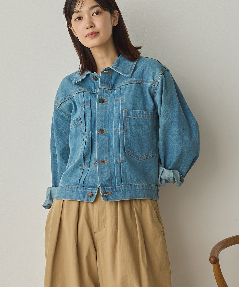 袖ボリュームデニムジャケット[1225-9001]