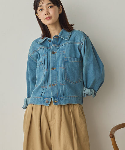 袖ボリュームデニムジャケット[1225-9001]
