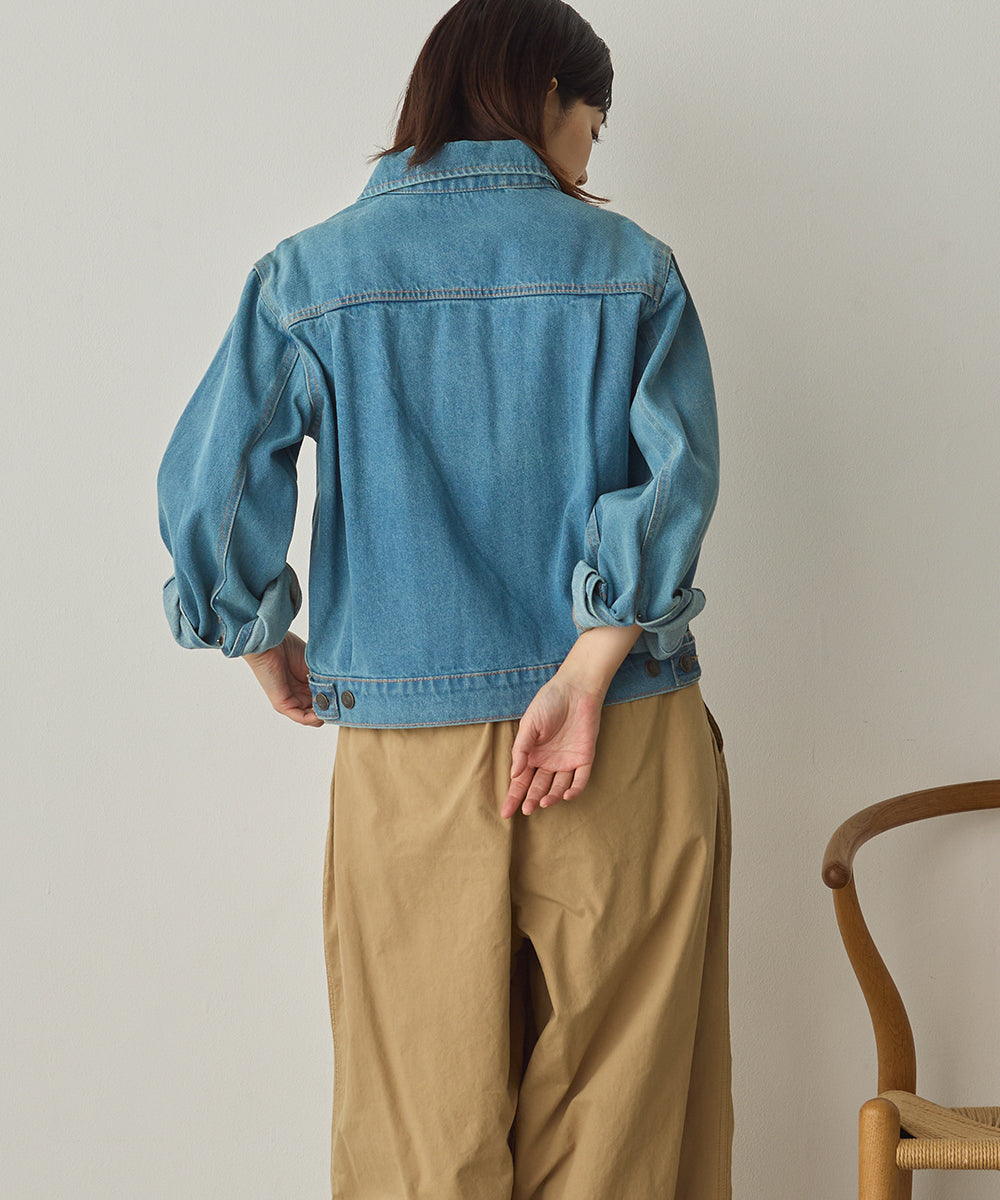 袖ボリュームデニムジャケット[1225-9001]