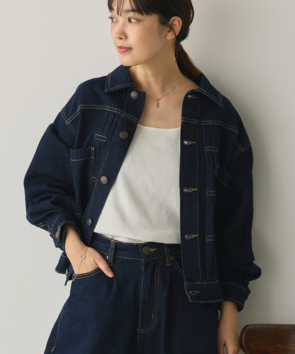 袖ボリュームデニムジャケット[1225-9001]