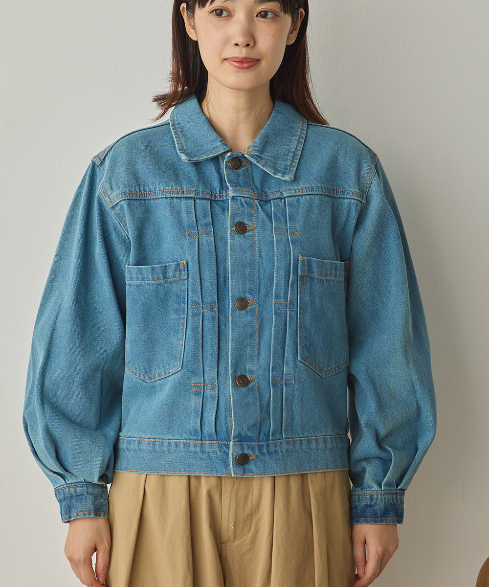 袖ボリュームデニムジャケット[1225-9001]