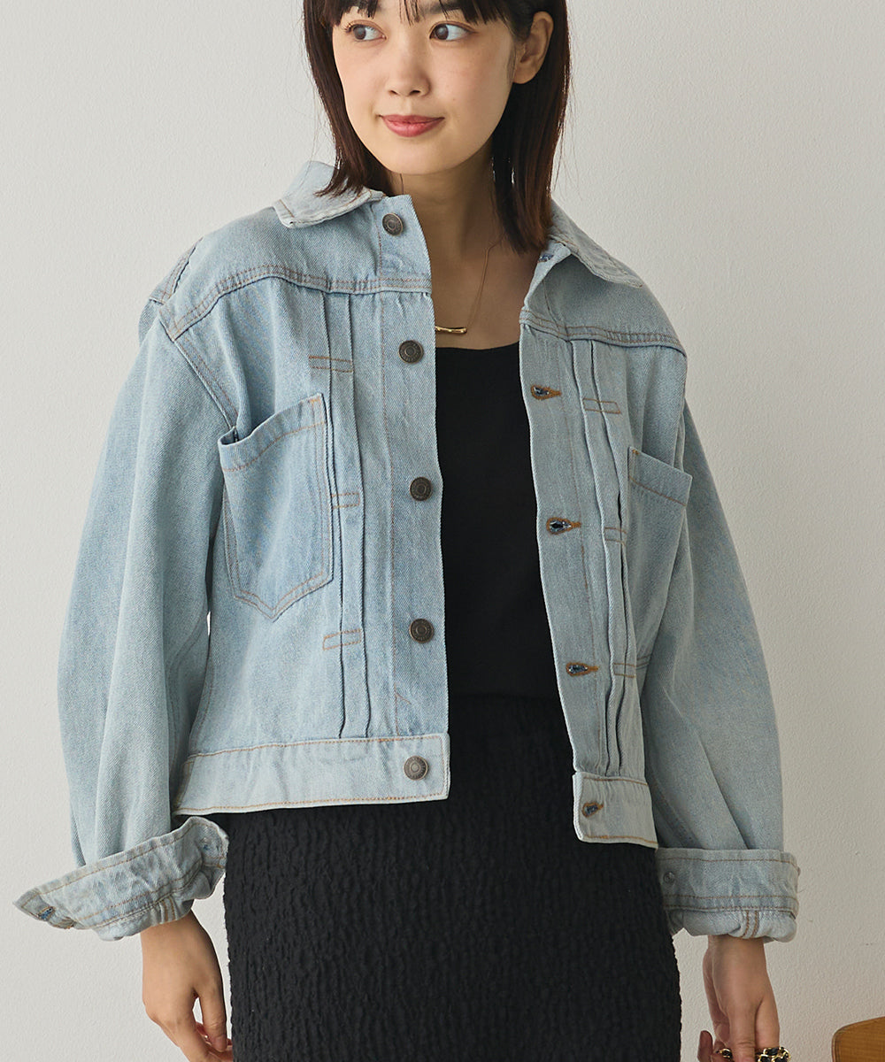袖ボリュームデニムジャケット[1225-9001]