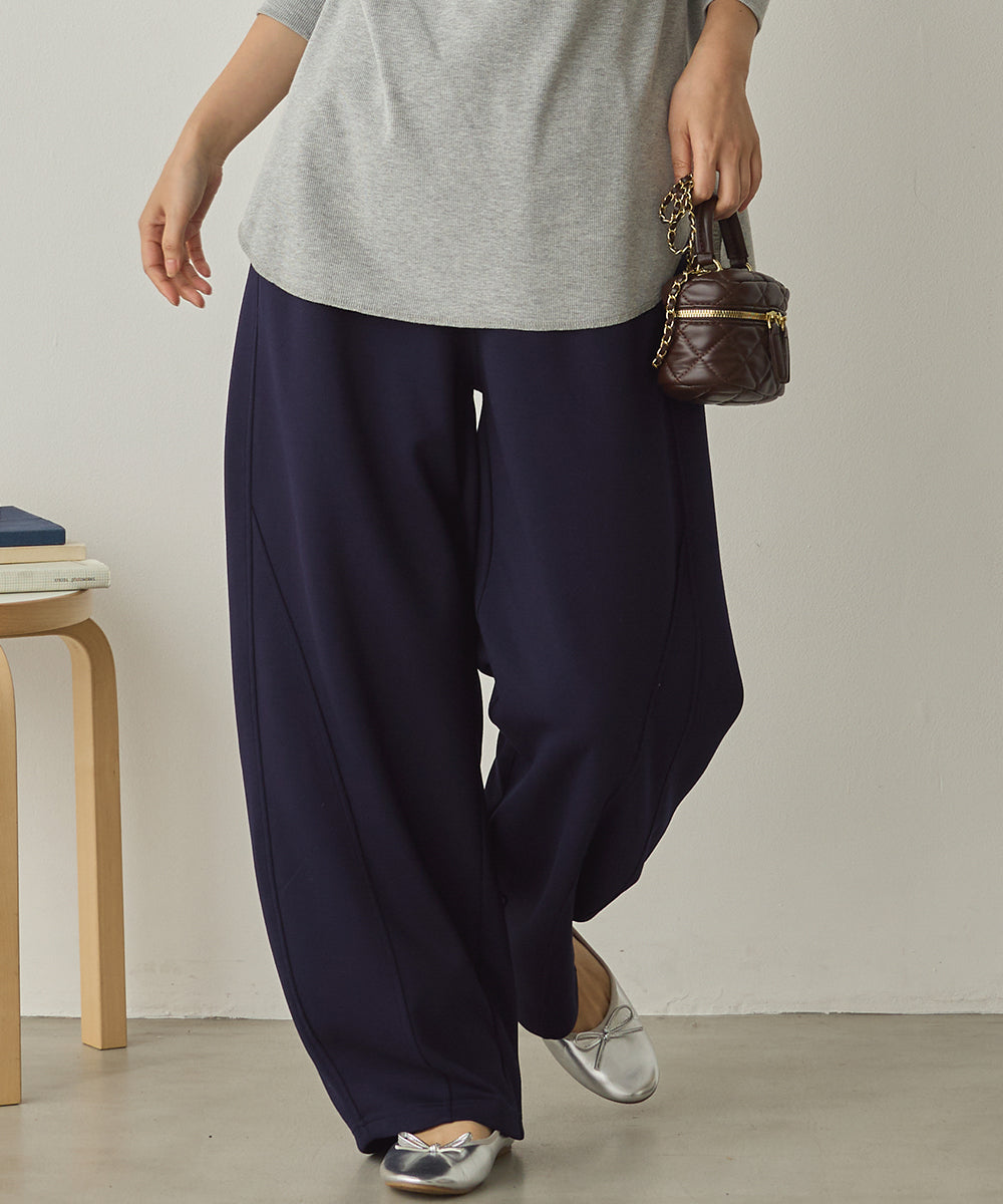 ダンボールニット切り替えカーブパンツ[1325-1014]