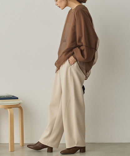 ダンボールニット切り替えカーブパンツ[1325-1014]