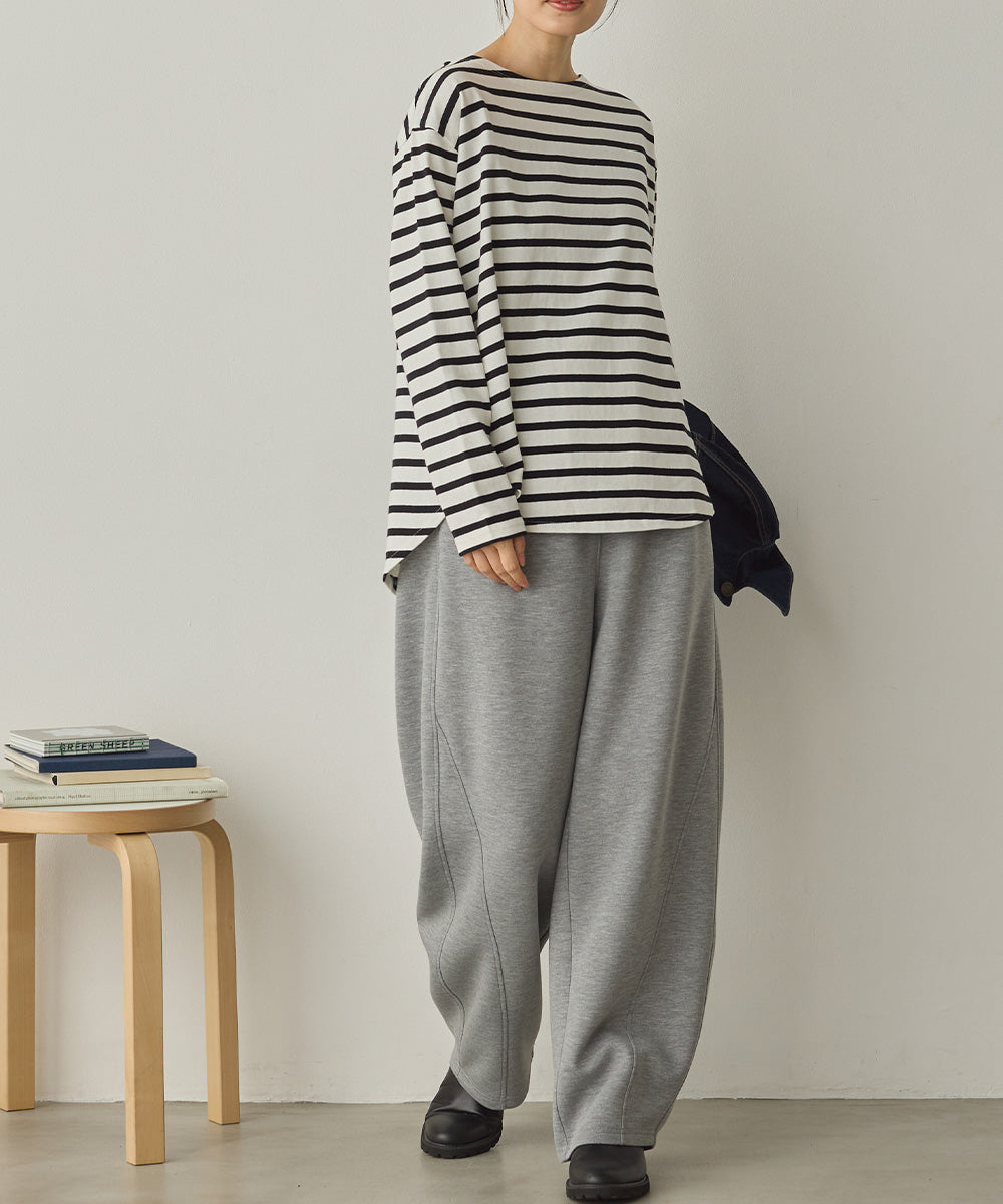 ダンボールニット切り替えカーブパンツ[1325-1014]