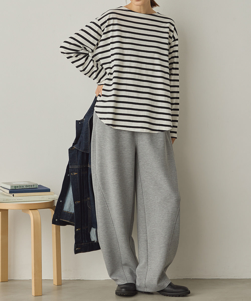 ダンボールニット切り替えカーブパンツ[1325-1014]