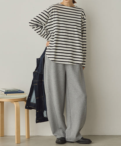 ダンボールニット切り替えカーブパンツ[1325-1014]