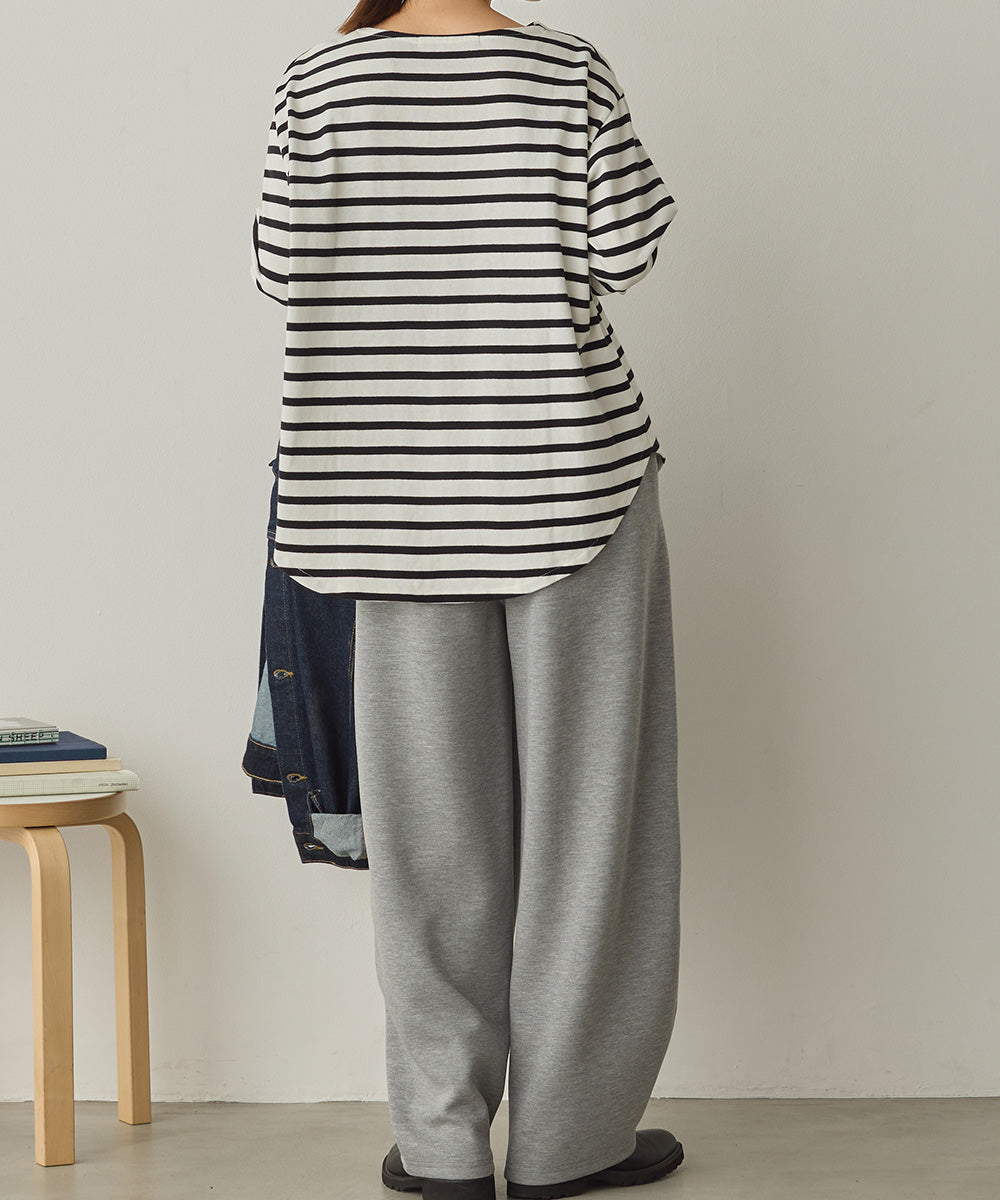 ダンボールニット切り替えカーブパンツ[1325-1014]