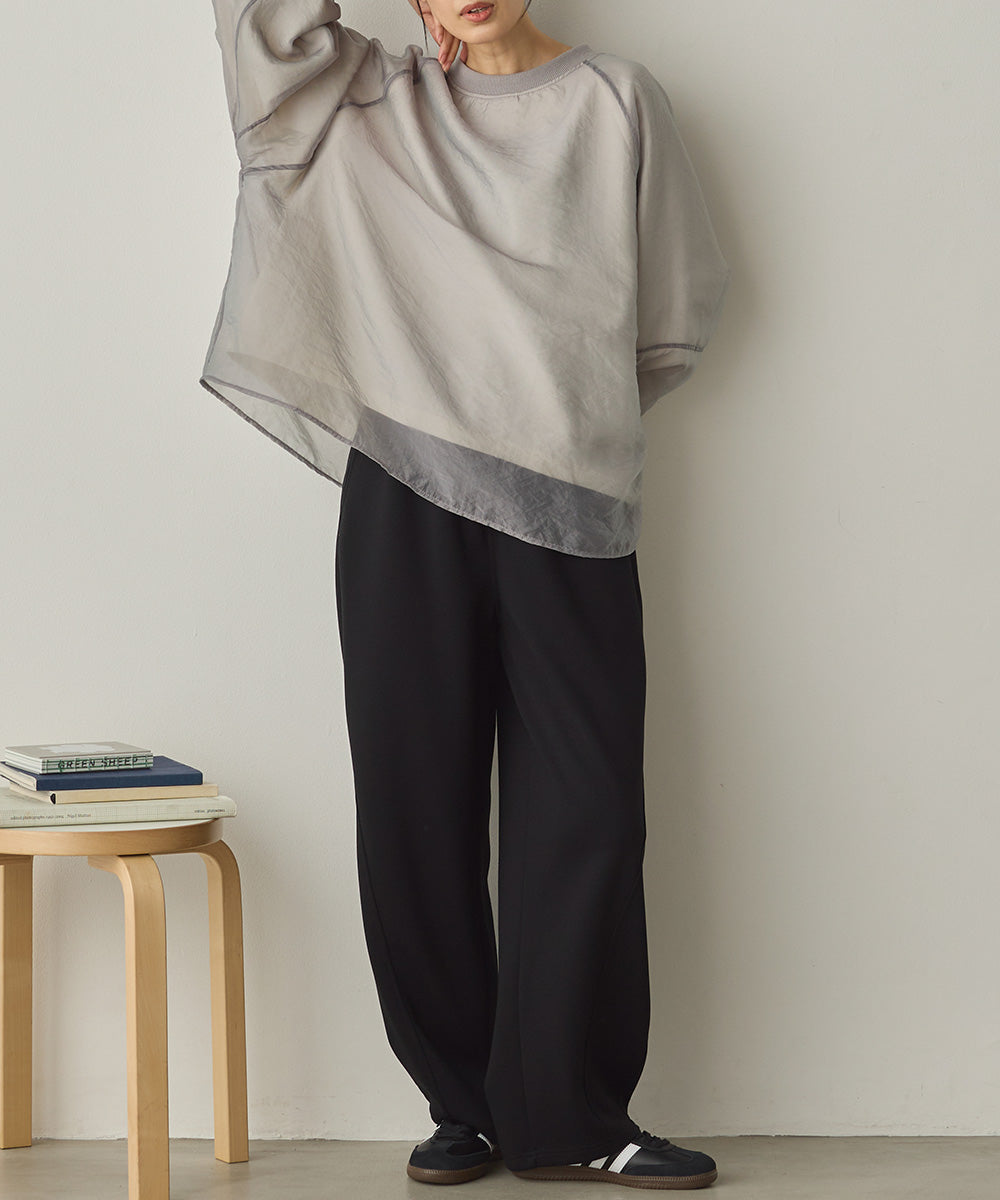 ダンボールニット切り替えカーブパンツ[1325-1014]