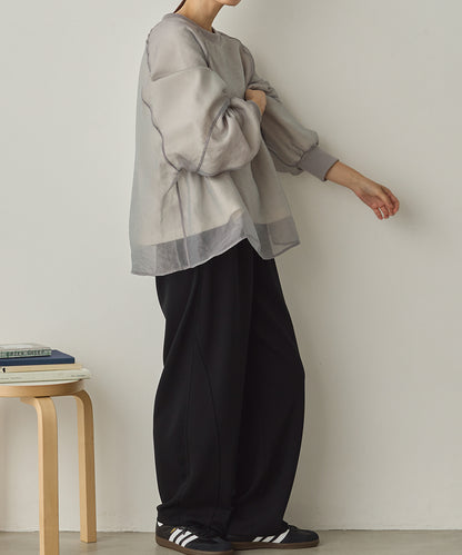 ダンボールニット切り替えカーブパンツ[1325-1014]