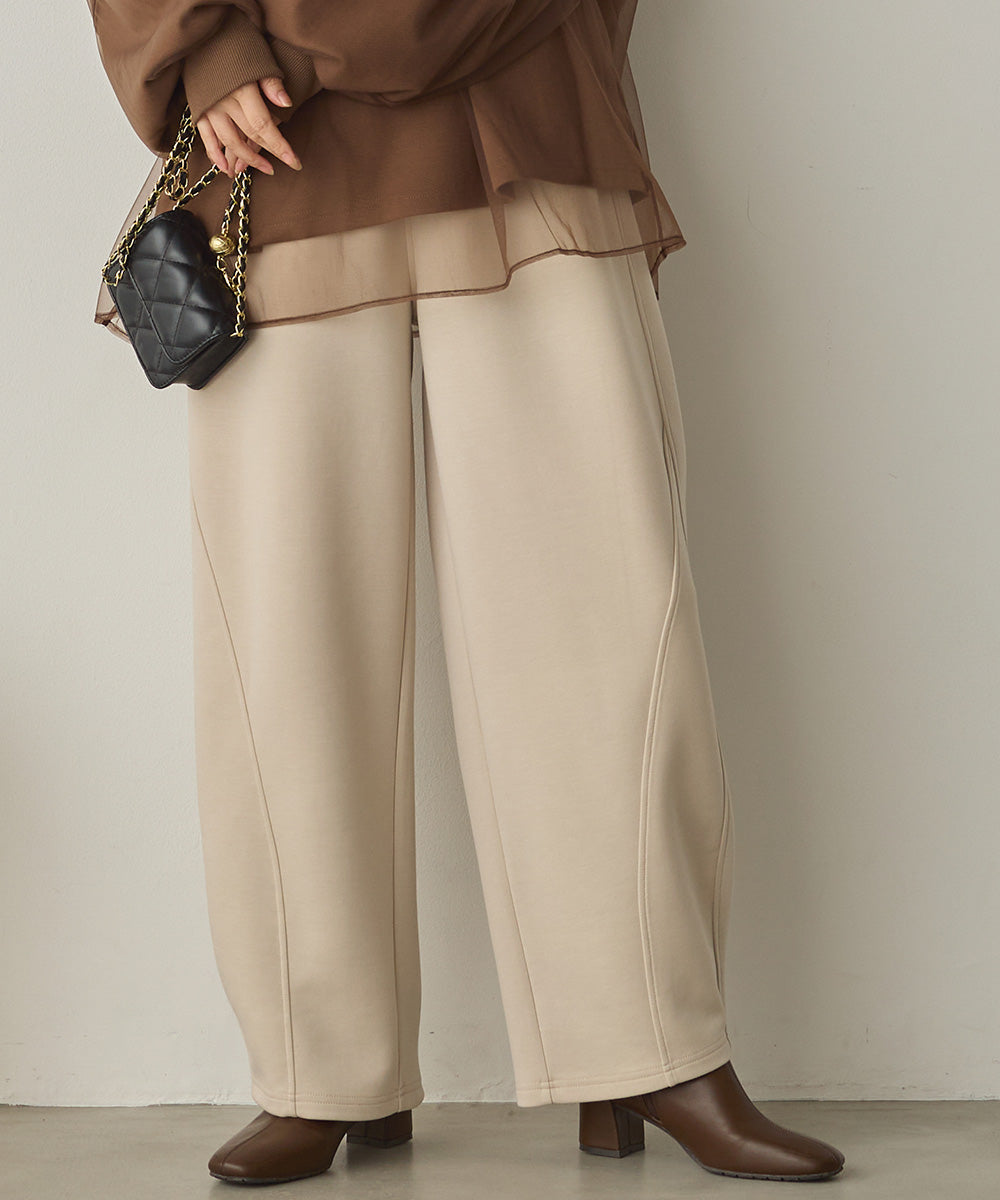 ダンボールニット切り替えカーブパンツ[1325-1014]