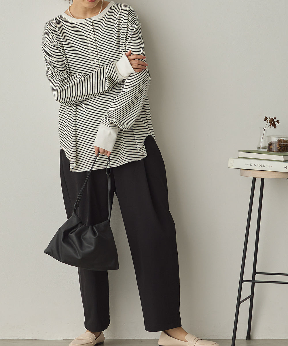 撥水シワ加工ストレッチタックパンツ[1325-1016]