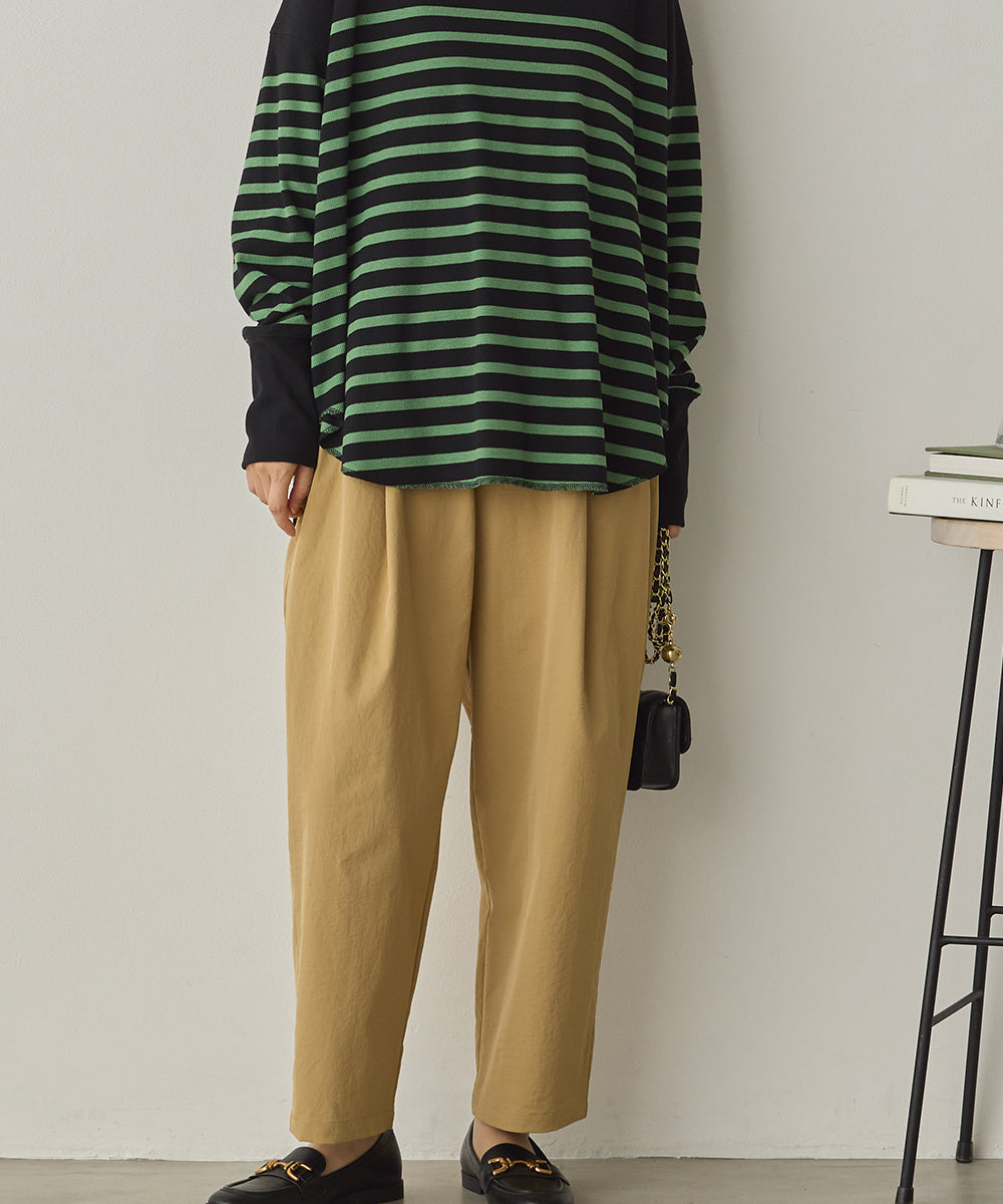 撥水シワ加工ストレッチタックパンツ[1325-1016]