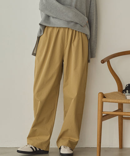 撥水シワ加工ストレッチイージーコクーンワイドパンツ[1325-1018]