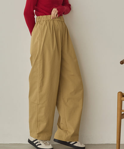 撥水シワ加工ストレッチイージーコクーンワイドパンツ[1325-1018]