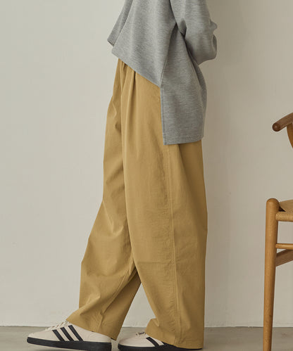 撥水シワ加工ストレッチイージーコクーンワイドパンツ[1325-1018]