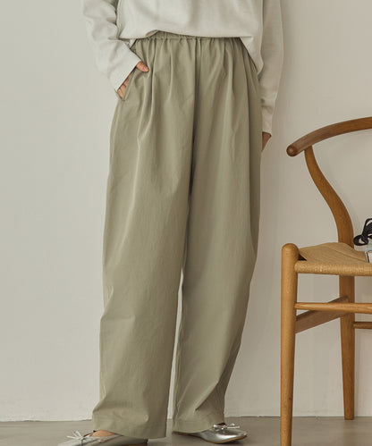 撥水シワ加工ストレッチイージーコクーンワイドパンツ[1325-1018]