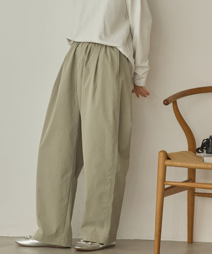 撥水シワ加工ストレッチイージーコクーンワイドパンツ[1325-1018]