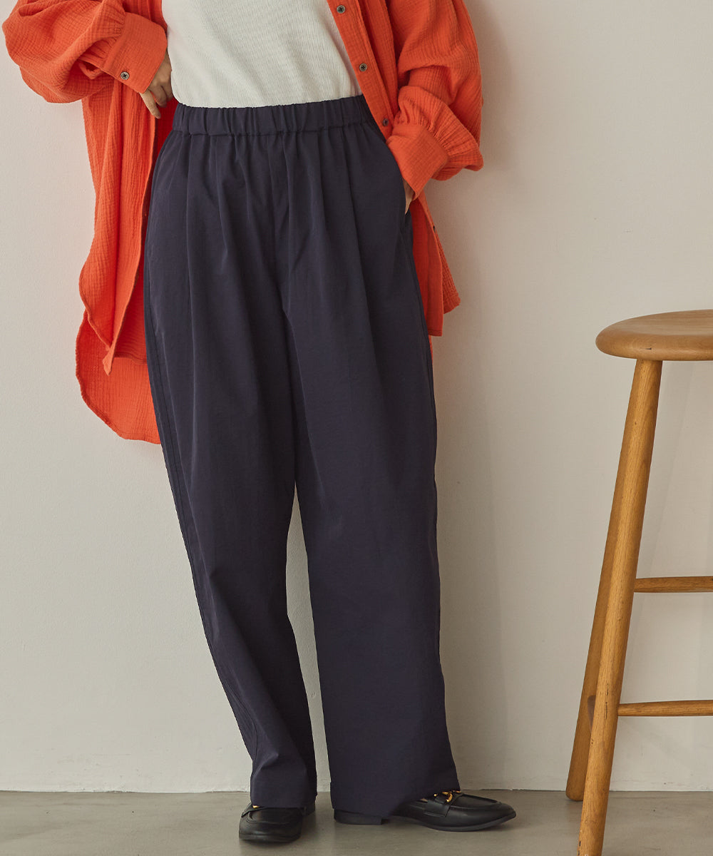 撥水シワ加工ストレッチイージーコクーンワイドパンツ[1325-1018]