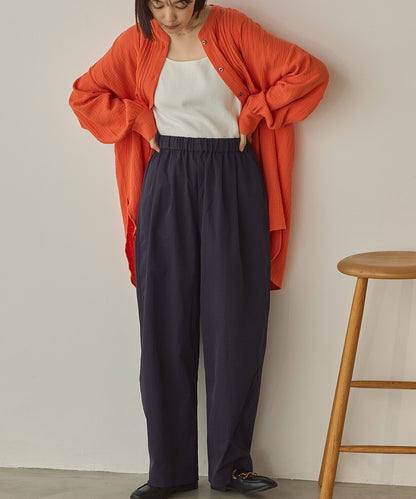 撥水シワ加工ストレッチイージーコクーンワイドパンツ[1325-1018]