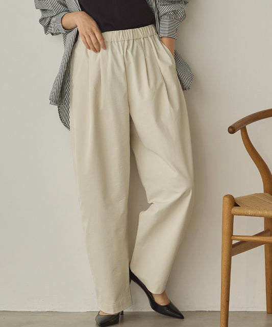 撥水シワ加工ストレッチイージーコクーンワイドパンツ[1325-1018]