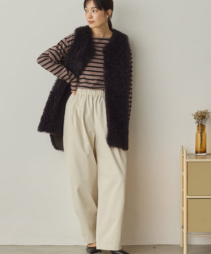 撥水シワ加工ストレッチイージーコクーンワイドパンツ[1325-1018]