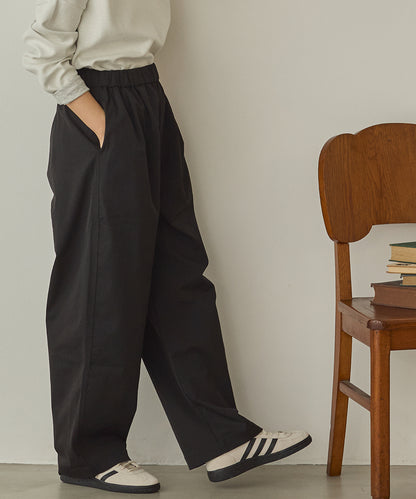 撥水シワ加工ストレッチイージーコクーンワイドパンツ[1325-1018]