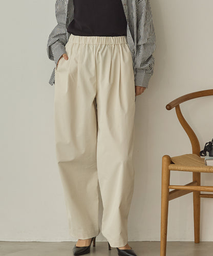 撥水シワ加工ストレッチイージーコクーンワイドパンツ[1325-1018]