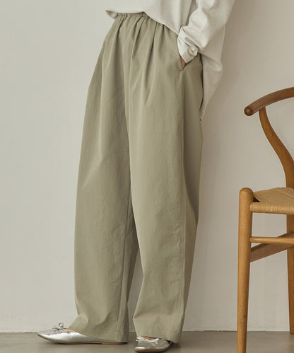 撥水シワ加工ストレッチイージーコクーンワイドパンツ[1325-1018]