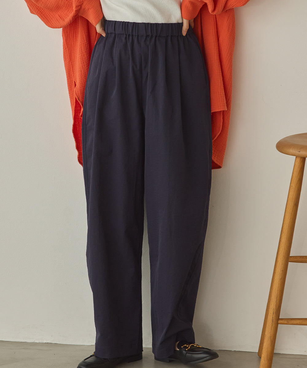 撥水シワ加工ストレッチイージーコクーンワイドパンツ[1325-1018]