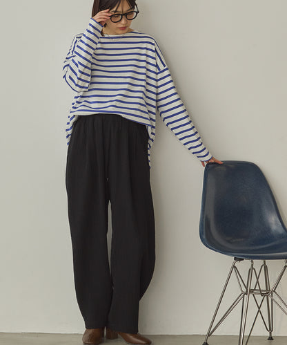 ダブルガーゼ製品洗いイージーバレルパンツ[1325-1020]