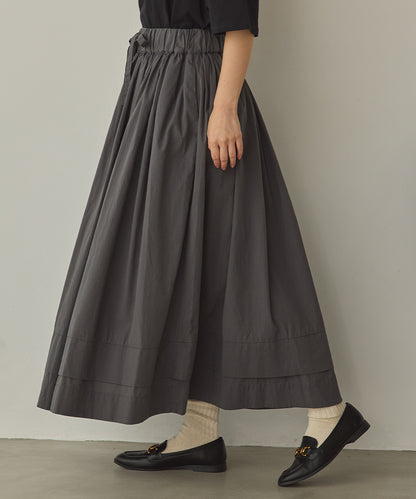 製品洗いコットンボリュームギャザースカート[1325-1026]