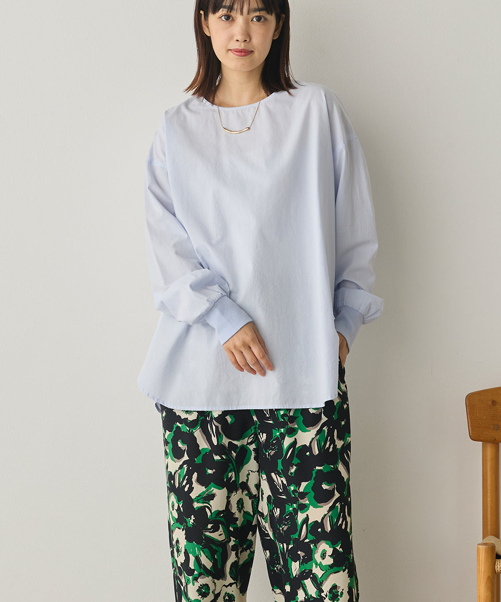 製品洗いブロードボリューム袖ブラウス[1325-4104]